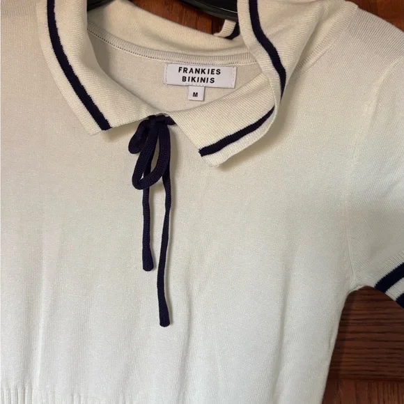 Frankie's Bikinies- never worn. Elegant White and Black Knit Dress - Picture 3 of 4